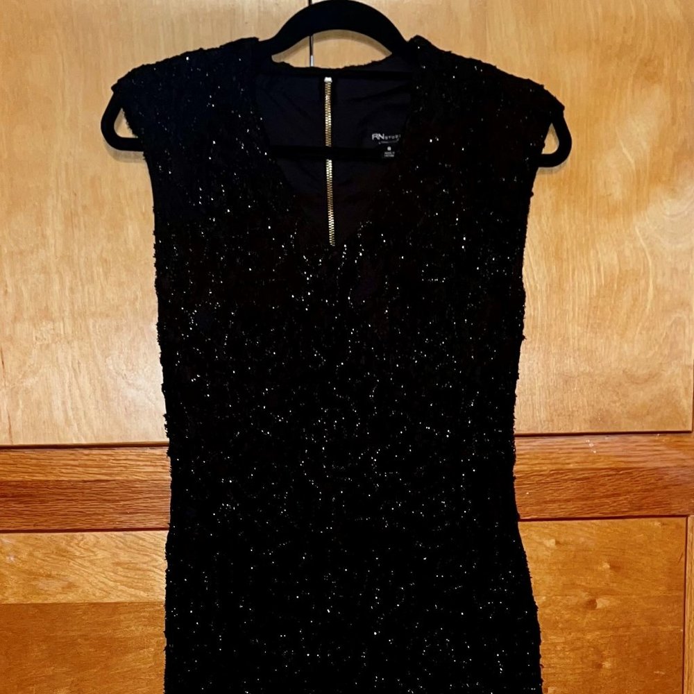 EUC Black Beaded Embroidered Cocktail Dress - 8 - Perfect LBD!